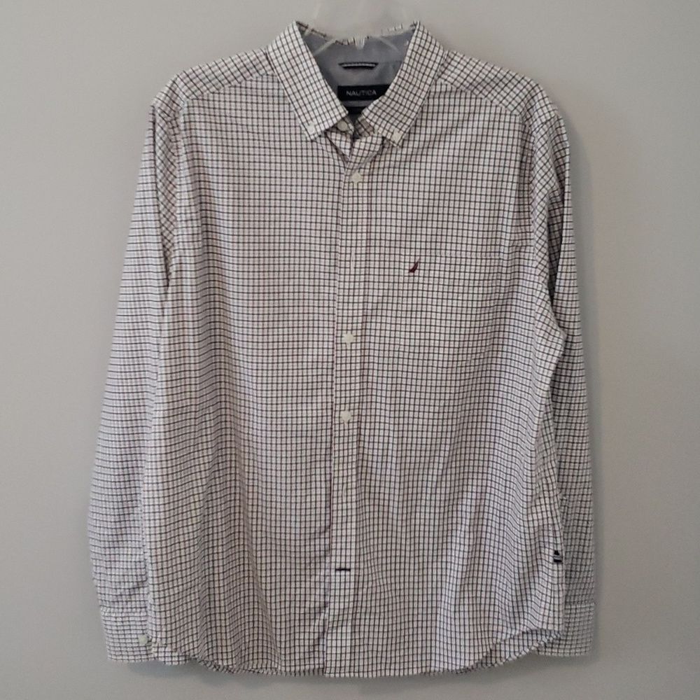 Spring Easter Plaid Oxford button down  Shirt by Nautica Mens Large